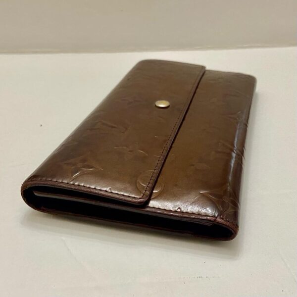 Authentic Louis Vuitton Brown Vernis Mono Bifold Long Wallet 7.5in x 4in (TH0078