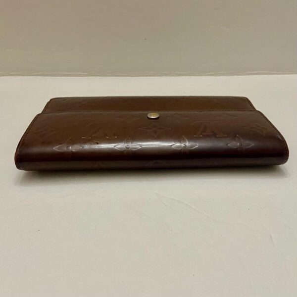 Authentic Louis Vuitton Brown Vernis Mono Bifold Long Wallet 7.5in x 4in (TH0078