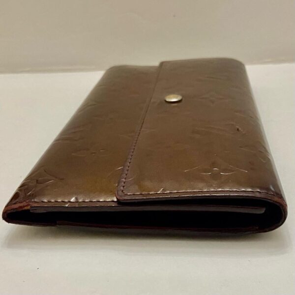 Authentic Louis Vuitton Brown Vernis Mono Bifold Long Wallet 7.5in x 4in (TH0078