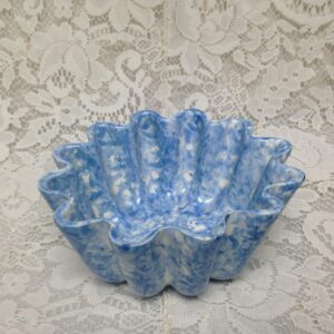 Rare, Vintage, Blue Spongeware Jelly Mold