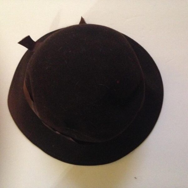 Beautiful, Bolman, Dark Brown Woolen Hat with Brown Satin Trim