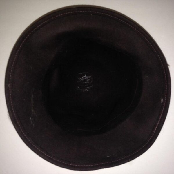 Beautiful, Bolman, Dark Brown Woolen Hat with Brown Satin Trim