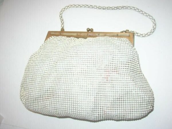 Vintage, Whiting Davis, White Mesh Purse or Handbag