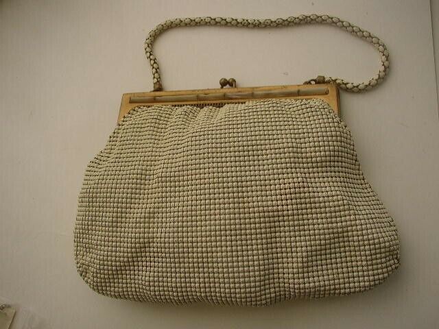 Vintage, Whiting Davis, White Mesh Purse or Handbag