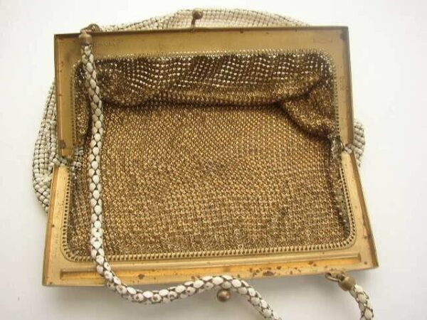 Vintage, Whiting Davis, White Mesh Purse or Handbag