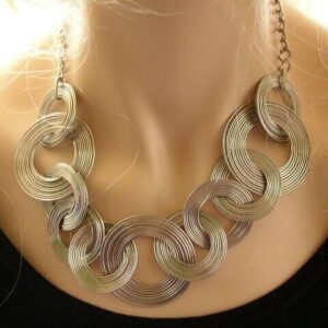 Beautiful, 16-inch Silver-toned Eternity Link Necklace