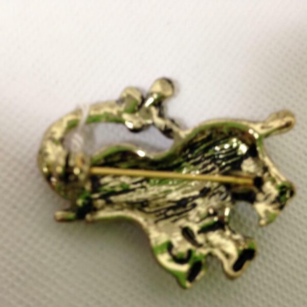 Colorful, Elephant with Faux Amber and Ruby Rhinestone Brooch 1.5in x 1.5in