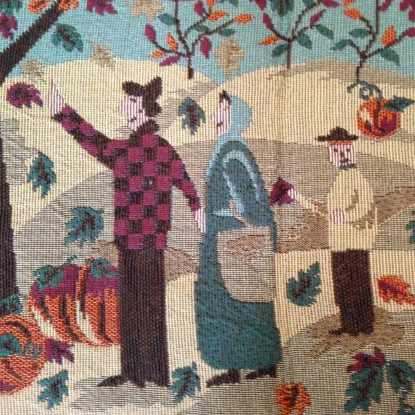 Vintage, Beautiful, Fall-Harvest Woven Tapestry Wall Decor 36in x 12.5in