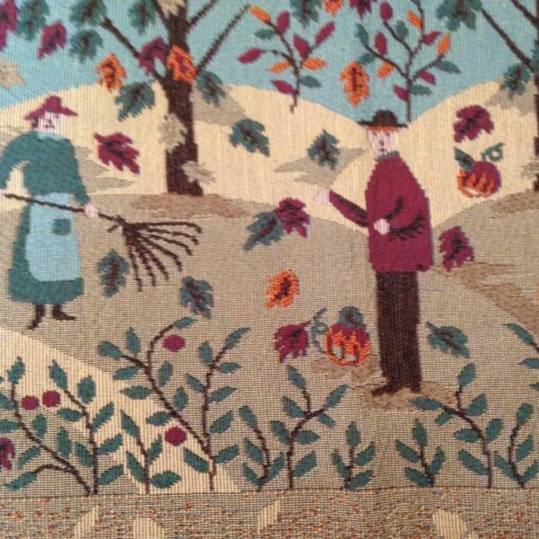 Vintage, Beautiful, Fall-Harvest Woven Tapestry Wall Decor 36in x 12.5in