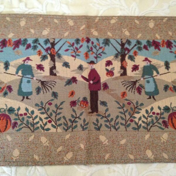 Vintage, Beautiful, Fall-Harvest Woven Tapestry Wall Decor 36in x 12.5in