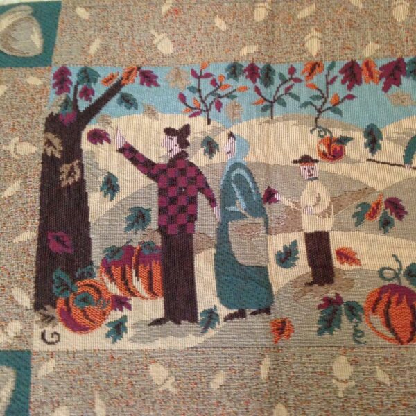 Vintage, Beautiful, Fall-Harvest Woven Tapestry Wall Decor 36in x 12.5in