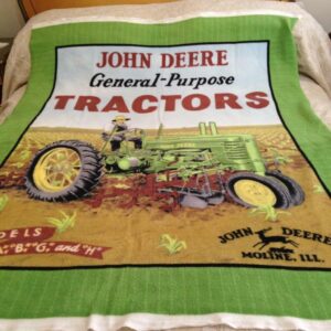 Advertising John Deere General Purpose Tractors, Throw, Blanket 48in x 32in