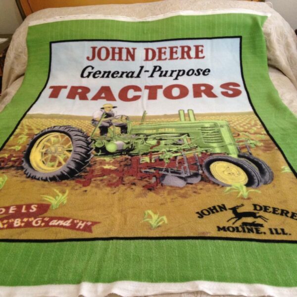 Advertising John Deere General Purpose Tractors, Throw, Blanket 48in x 32in