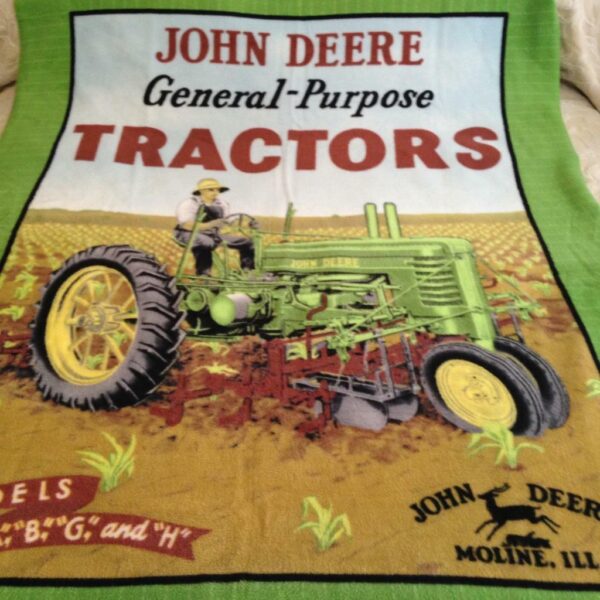 Advertising John Deere General Purpose Tractors, Throw, Blanket 48in x 32in