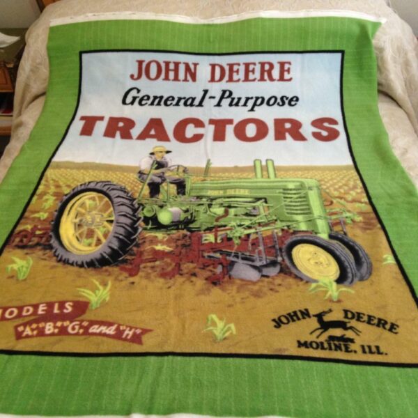 Advertising John Deere General Purpose Tractors, Throw, Blanket 48in x 32in