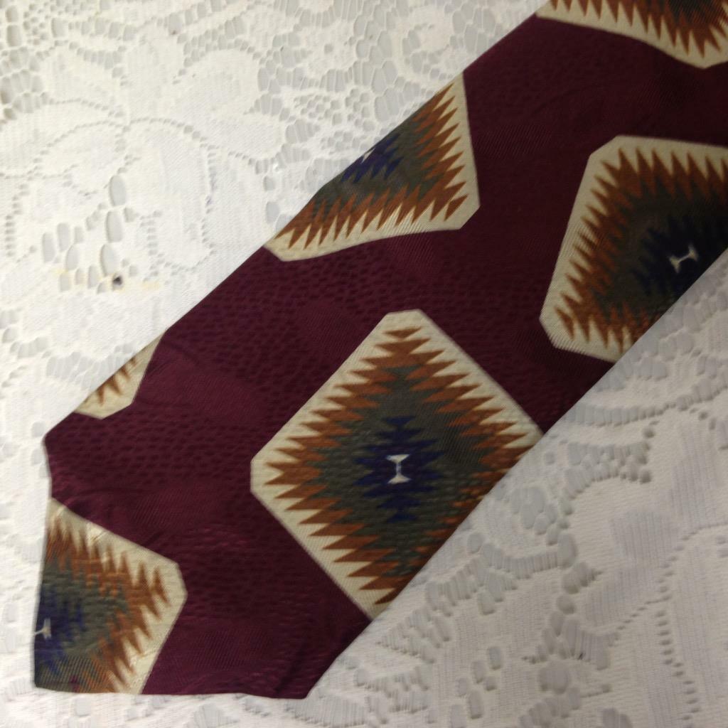 Talbott Studio – Burgundy Printed Silk Neck Tie 57in x 4in