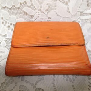 Authentic, Louis Vuitton, Orange Epi Leather Trifold Wallet-Coin Purse 4.5inx4in