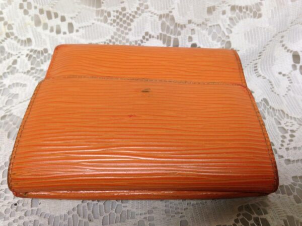 Authentic, Louis Vuitton, Orange Epi Leather Trifold Wallet-Coin Purse 4.5inx4in