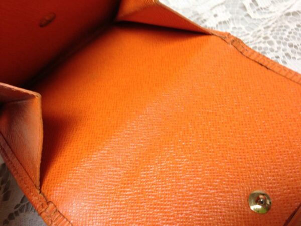 Authentic, Louis Vuitton, Orange Epi Leather Trifold Wallet-Coin Purse 4.5inx4in