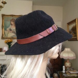 Stunning, Black, Wide Brim, Cowgirl, Fedora Hat with Brown Band and Bow