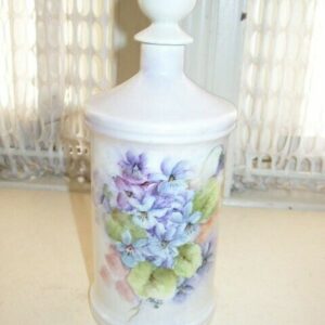 Vintage, Artist Signed, Limoges France, 10" Porcelain Scent -Lotion Bottle