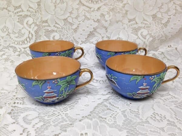 1920s, Moriyama-Morimura, Japan, Variant Gaudy Blue Willow 11pc - Tea Set