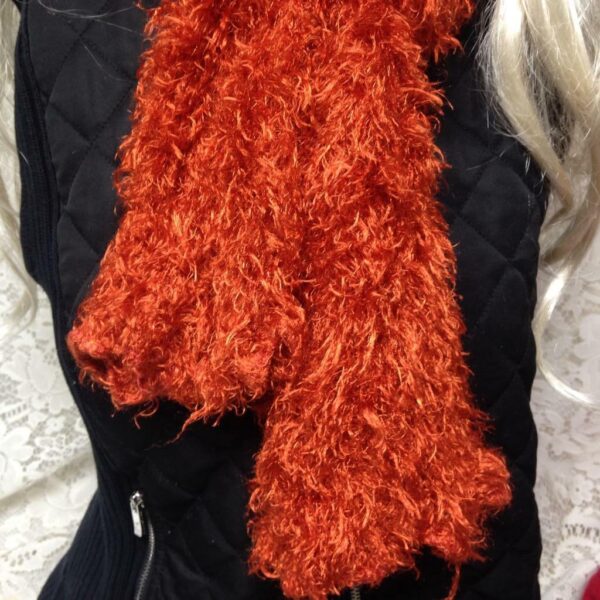 Stunning, Fits All Orange Knitted Hat and Scarf Set