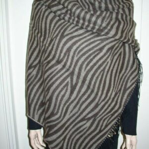 Beautiful, Brown and Black Wool Animal Print Scarf, Wrap, Shawl, etc.