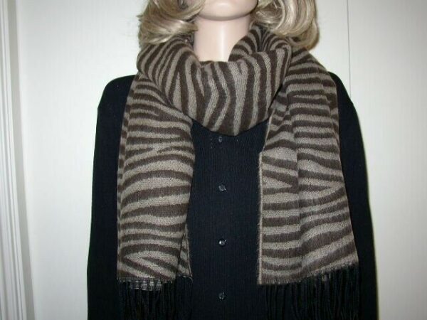 Beautiful, Brown and Black Wool Animal Print Scarf, Wrap, Shawl, etc.