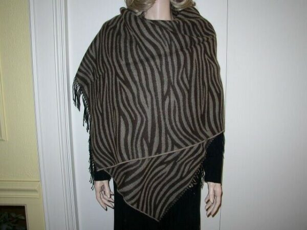 Beautiful, Brown and Black Wool Animal Print Scarf, Wrap, Shawl, etc.