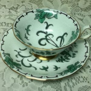 Vintage, Rare, England, Royal Chelsea, Pekin Green-Blue Willow Cup and Saucer