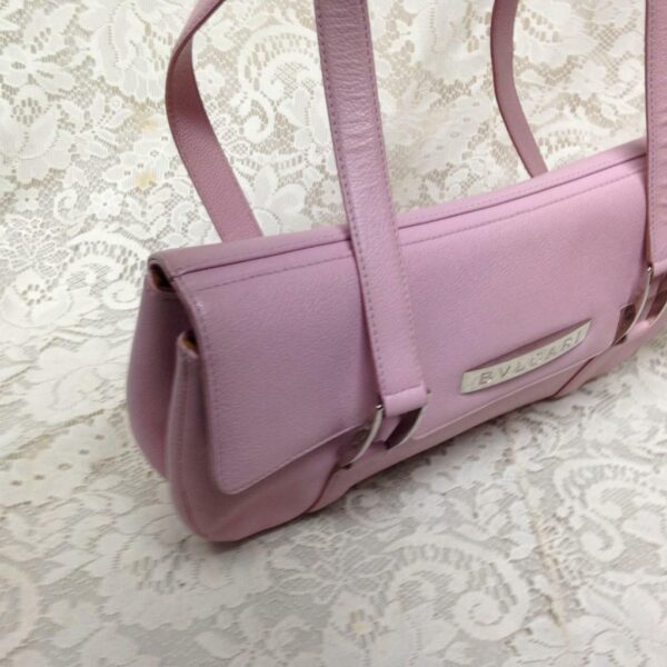 Authentic, Bvlgari Pink Grained Leather ShoulderBag 14in x 7in x 3 in