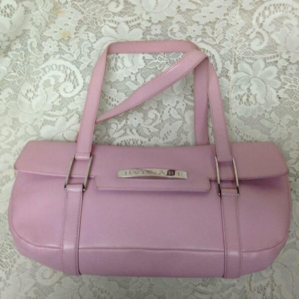 Authentic, Bvlgari Pink Grained Leather ShoulderBag 14in x 7in x 3 in