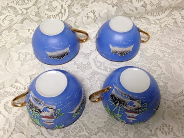 1920s, Moriyama-Morimura, Japan, Variant Gaudy Blue Willow 11pc - Tea Set