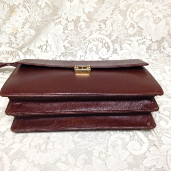 Yves Saint Laurent Brown Leather Mens 2-Gusset Clutch-Wristlet 10in x 7in x 3in