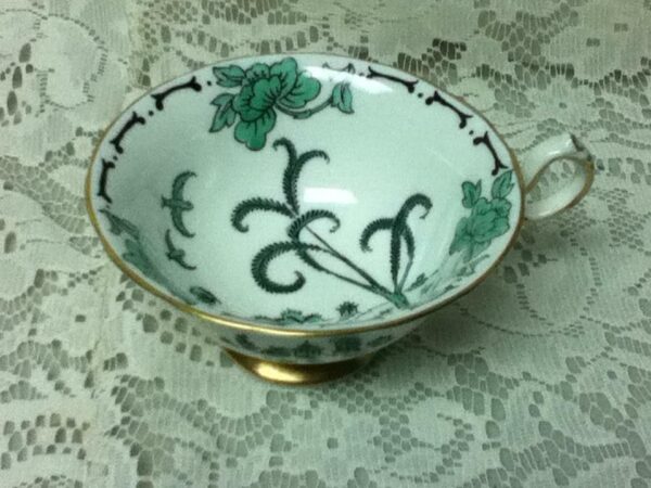 Vintage, Rare, England, Royal Chelsea, Pekin Green-Blue Willow Cup and Saucer