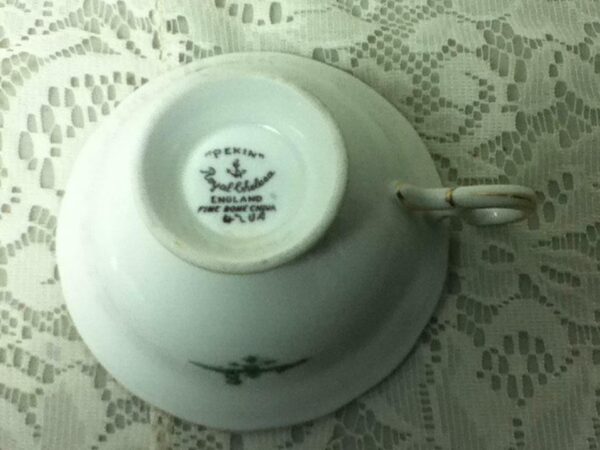 Vintage, Rare, England, Royal Chelsea, Pekin Green-Blue Willow Cup and Saucer