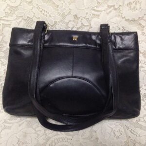 Nina Ricci Black Leather Handbag-Shoulder Bag 14in x 8in x 3in