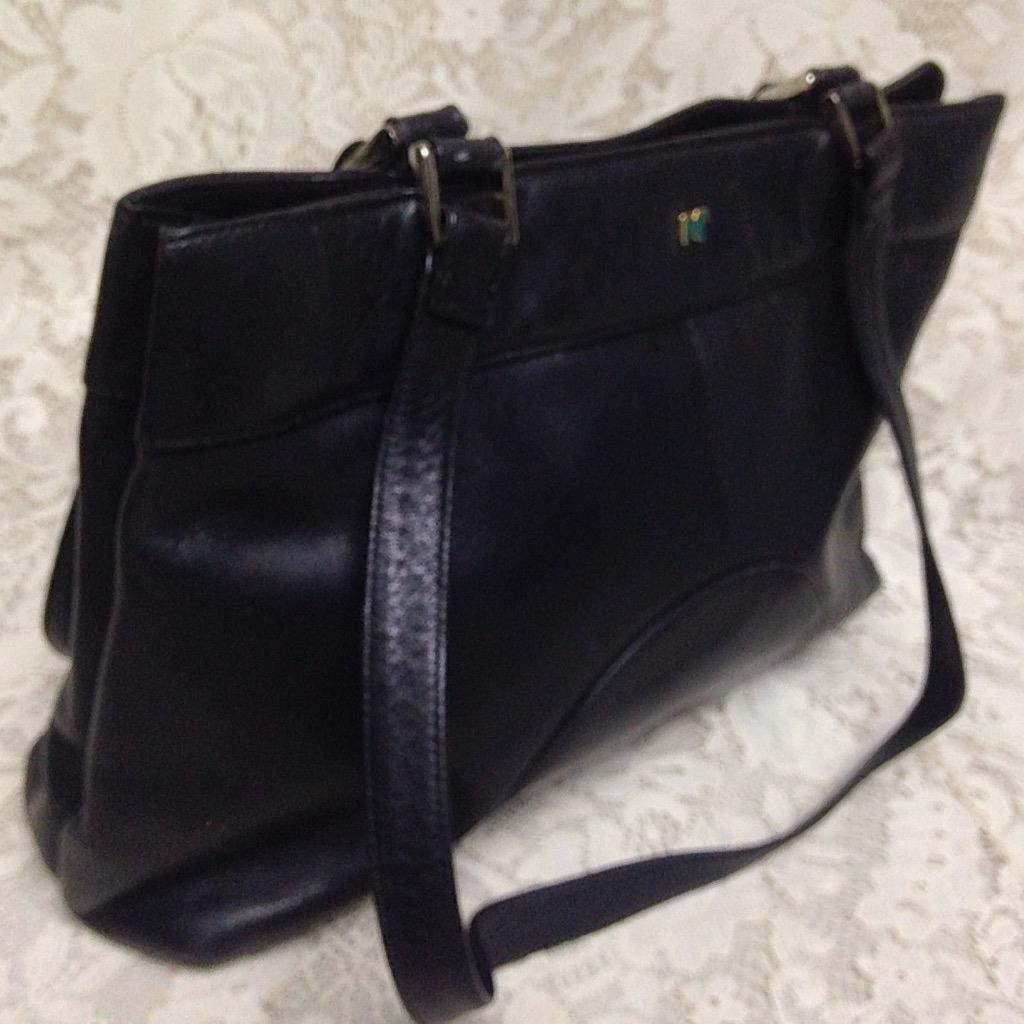 Nina Ricci Black Leather Handbag-Shoulder Bag 14in x 8in x 3in