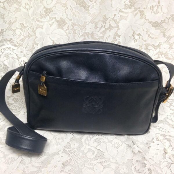 Authentic Loewe, Spain Black Genuine Leather Hand Bag-Crossbody 11in x 8in x 3in