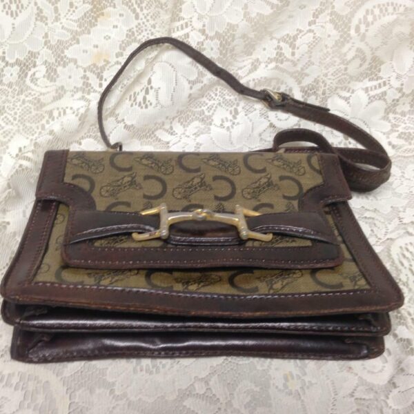 Vintage, Celine, Paris, Italy C Horse Carriage Handbag 10.5in x 8in x 4in