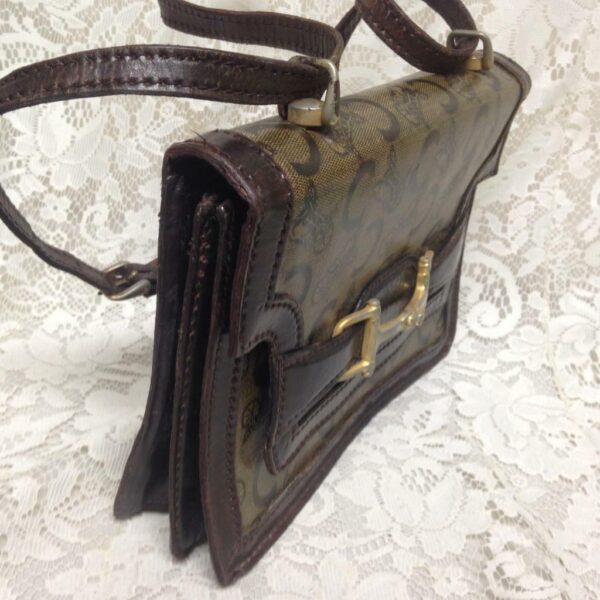 Vintage, Celine, Paris, Italy C Horse Carriage Handbag 10.5in x 8in x 4in