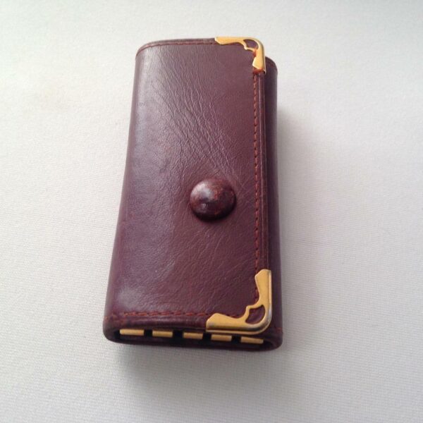 Authentic, Rare, Cartier Burgundy Leather 4 Hooks Key Case 3.5in x 2in