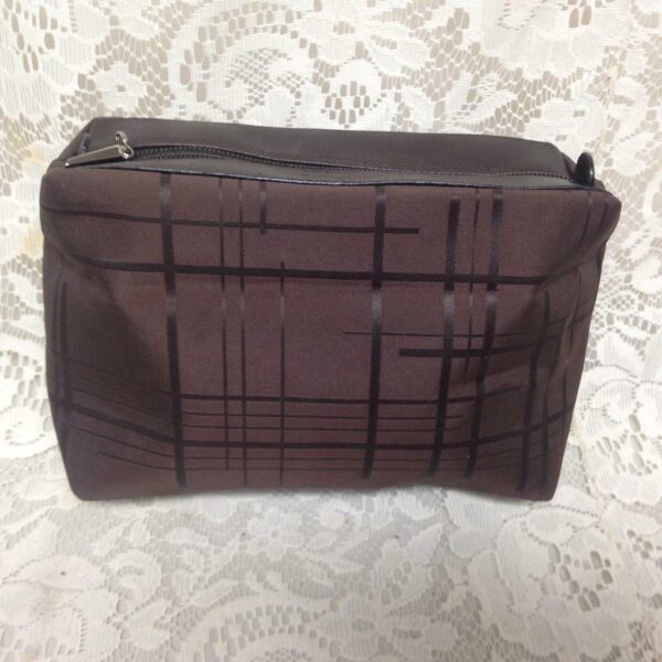 Ferragamo Brown Coated Canvas Cosmetic Pouch 8in x6in x 2.5in