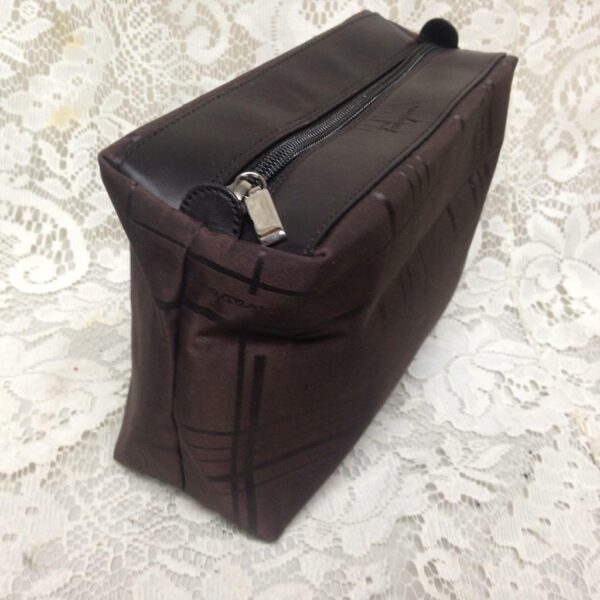 Ferragamo Brown Coated Canvas Cosmetic Pouch 8in x6in x 2.5in