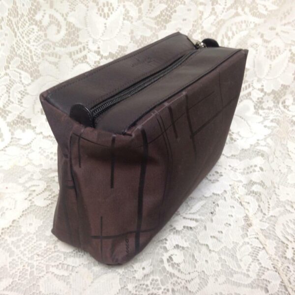 Ferragamo Brown Coated Canvas Cosmetic Pouch 8in x6in x 2.5in