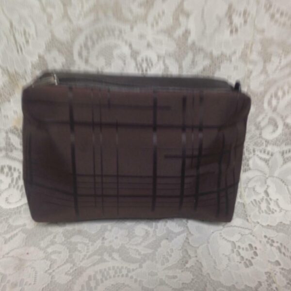 Ferragamo Brown Coated Canvas Cosmetic Pouch 8in x6in x 2.5in