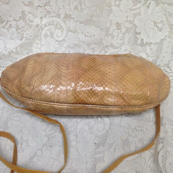 Vintage, Genuine Beige-Yellow Snakeskin Leather Clutch Shoulder bag 14in x 7.5in