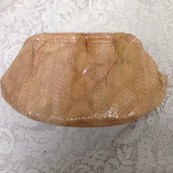 Vintage, Genuine Beige-Yellow Snakeskin Leather Clutch Shoulder bag 14in x 7.5in