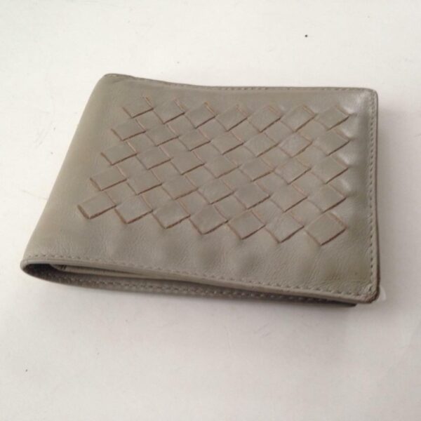 Authentic Bottega Veneta Beige Leather Bifold Men's Wallet 4.5in x 4in